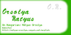 orsolya matyus business card