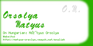 orsolya matyus business card